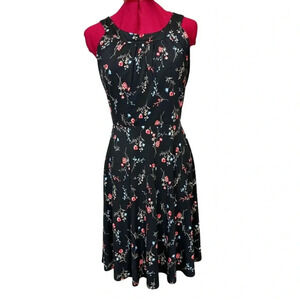Gilli fit and flare jersey scoop neck sleeveless floral midi dress
